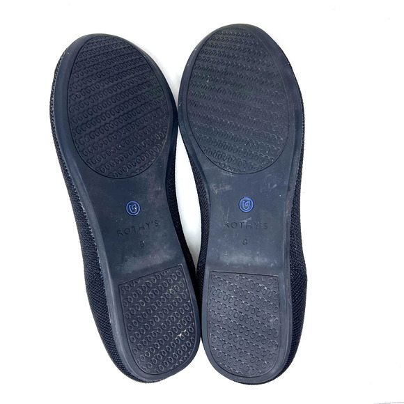 Rothys Flat Black Knit Ballet Round Toe Travel Comfort Shoe Womens Size 8 - Picture 7 of 12